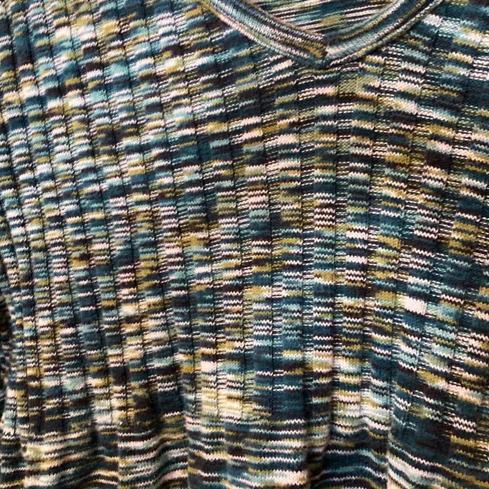 Soft Lightweight Multi Colored Greens Sweater - image 7